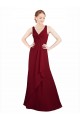 Twist-Knot V-Neckline Long Chiffon Bridesmaid Dress Brisbane