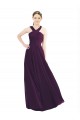 Draped Long Chiffon Bridesmaid Dress with Unique Crossed Neckline Brisbane