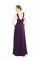 Draped Long Chiffon Bridesmaid Dress with Unique Crossed Neckline Brisbane