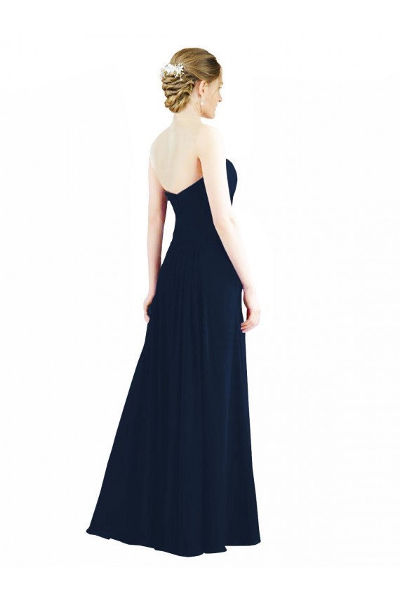 Sweetheart Neckline Draped Floor Length Chiffon Bridesmaid Dress Brisbane