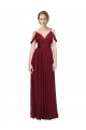 Off the Shoulder V-Neck Petite Chiffon Bridesmaid Dress with Open Back Brisbane