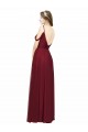 Off the Shoulder V-Neck Petite Chiffon Bridesmaid Dress with Open Back Brisbane