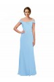 Off the Shoulder Bateau Neck Chiffon Bridesmaid Dress with Straps Brisbane