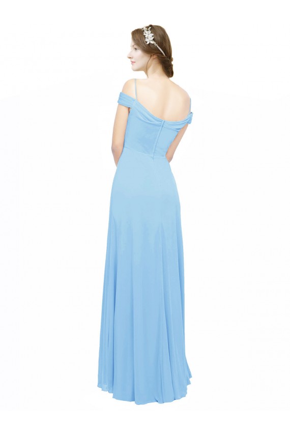 Off the Shoulder Bateau Neck Chiffon Bridesmaid Dress with Straps Brisbane