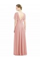 Draped Short Sleeves Long Chiffon A-Line Bridesmaid Dress Brisbane