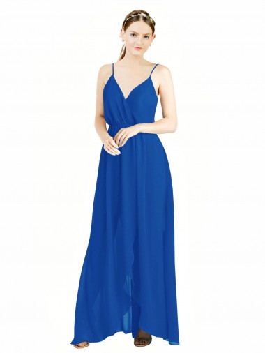 Sleeveless Surplice Chiffon Bridesmaid Dress with Spaghetti Straps Brisbane