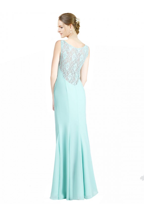 Ruched Bodice Sweetheart Chiffon Bridesmaid Dress with Lace Back Brisbane