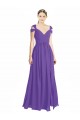Off the Shoulder Cap Sleeves Chiffon Bridesmaid Dress with Pleats Brisbane