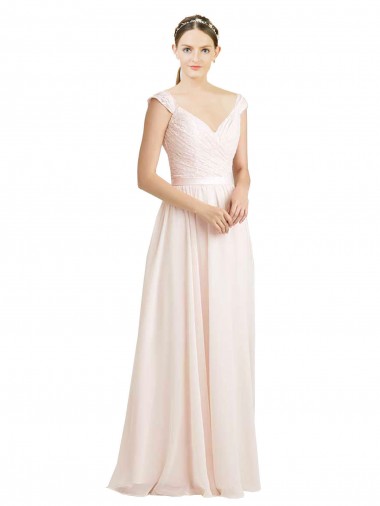 Sweetheart A-Line Chiffon Bridesmaid Dress with Ruched Lace Bodice Brisbane