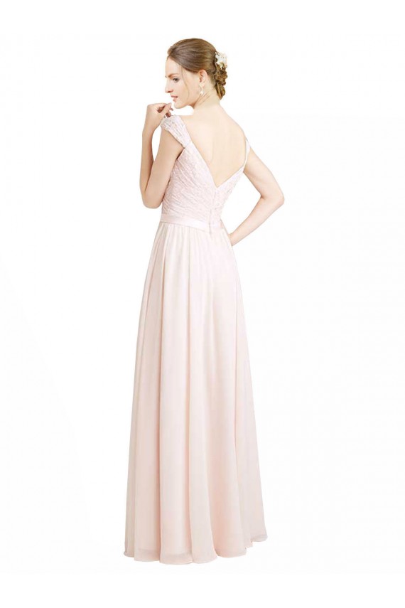Sweetheart A-Line Chiffon Bridesmaid Dress with Ruched Lace Bodice Brisbane