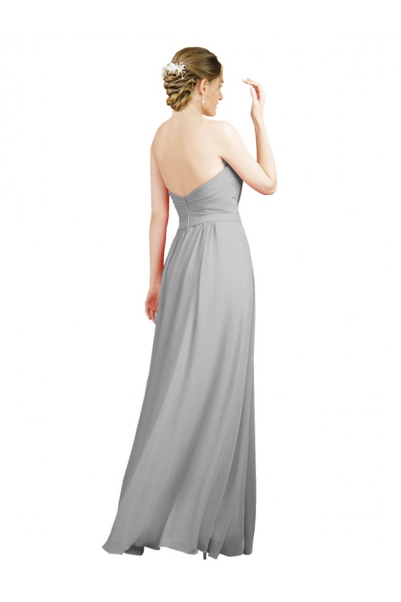 Sweetheart Strapless Draped Long Chiffon Bridesmaid Dress Brisbane