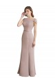 Capped Sleeves Embroidered with Applique Lace Mermaid Chiffon Bridesmaid Dress Brisbane