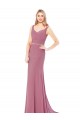 Long Slim Chiffon Bridesmaid Dress / Prom Dress with Beaded Waist Brisbane