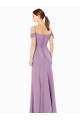 Draped Off the Shoulder Sweetheart Chiffon Bridesmaid Dress with Button Back Brisbane