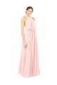 Halter Neck Chiffon Bridesmaid Dress with Double Ruffle Front Brisbane