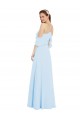 Chiffon Halter Neck Bridesmaids Dress with Flounced Neckline Brisbane