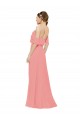 Draped Off the Shoulder Sleeves Chiffon Bridesmaid Dress Brisbane