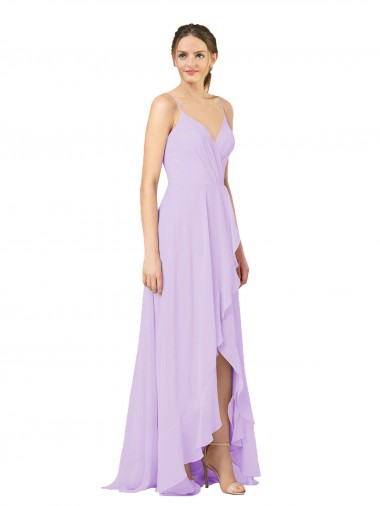 High-Low Chiffon Bridesmaid Dress with Ruffle Detail Brisbane