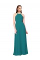 Simple Chiffon Bridesmaid Dress with High Halter Neckline Brisbane