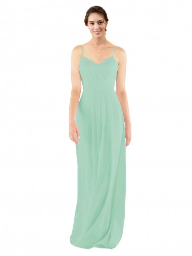 Classic Long Chiffon Bridesmaid Dress with V-Neck Brisbane