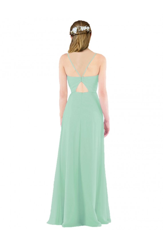 Classic Long Chiffon Bridesmaid Dress with V-Neck Brisbane