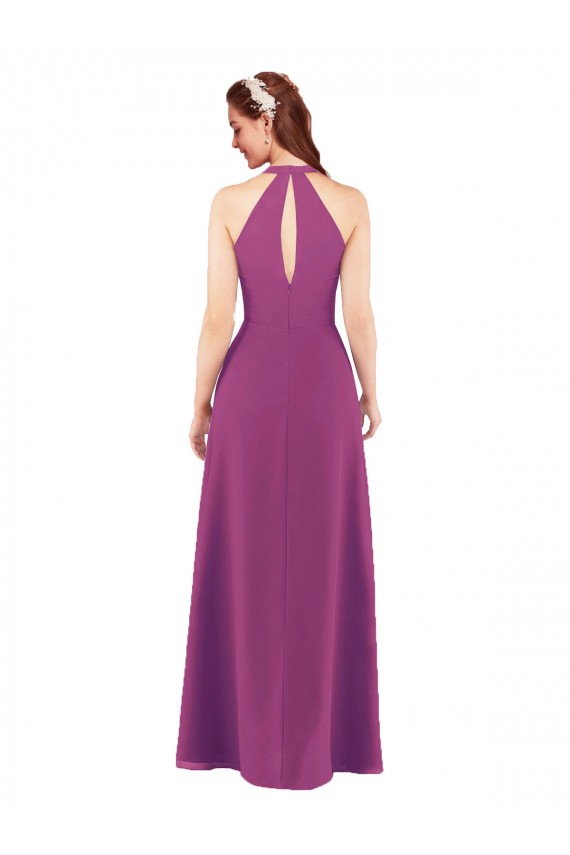 Sassy Chiffon Bridesmaid Dress with Halter Neckline Brisbane