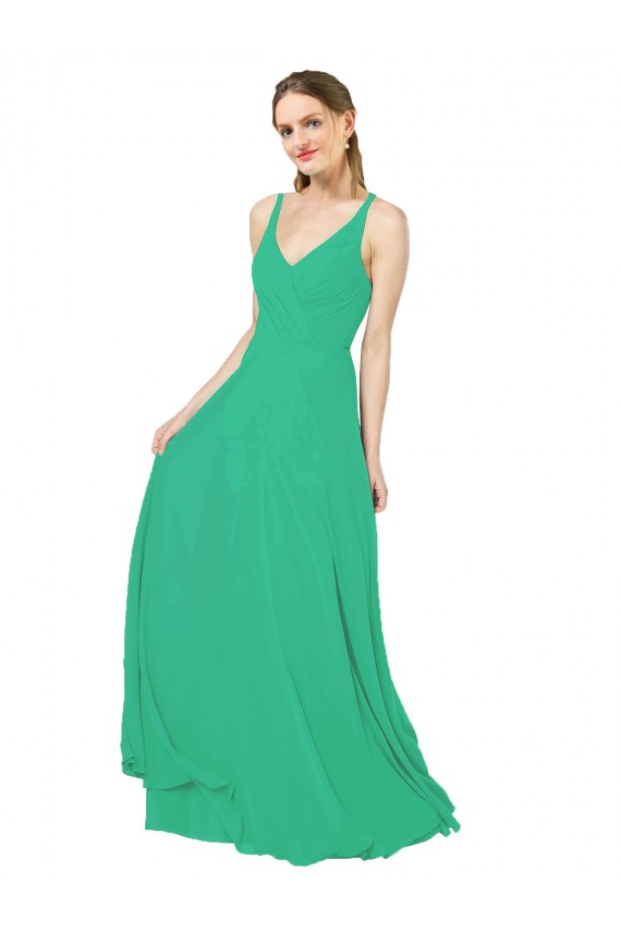Classic Chiffon Bridesmaid Dress with Lace-Up Back Brisbane
