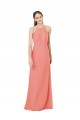 Modern Long Chiffon Bridesmaid Dress with Keyhole Back Brisbane