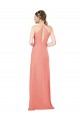 Modern Long Chiffon Bridesmaid Dress with Keyhole Back Brisbane