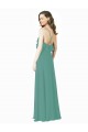 Full Length Chiffon Bridesmaid Dress with Ruffled V-Neckline Brisbane