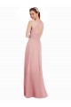 Chiffon Bridesmaids Dress with Draped Bodice and Keyhole Back Brisbane