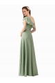 Chiffon Bridesmaids Dress with Ruffles Flutter Sleeves Brisbane