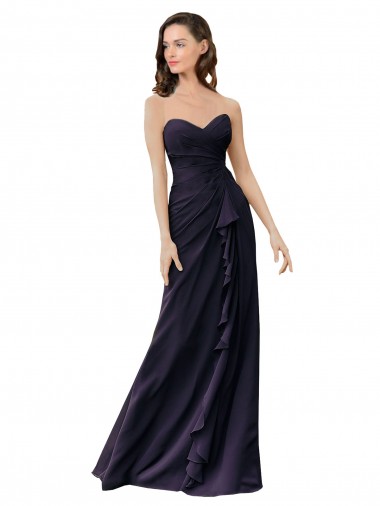 Strapless Chiffon Bridesmaids Dress with Sweetheart Neckline Brisbane
