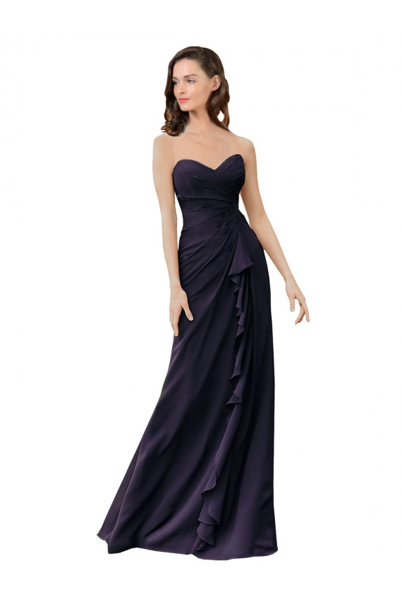 Strapless Chiffon Bridesmaids Dress with Sweetheart Neckline Brisbane