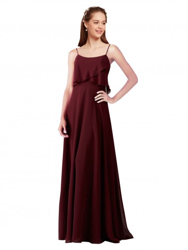Chiffon Bridesmaids Dress with Spaghetti Straps Brisbane