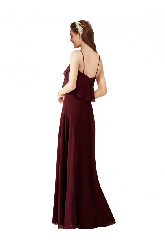 Chiffon Bridesmaids Dress with Spaghetti Straps Brisbane