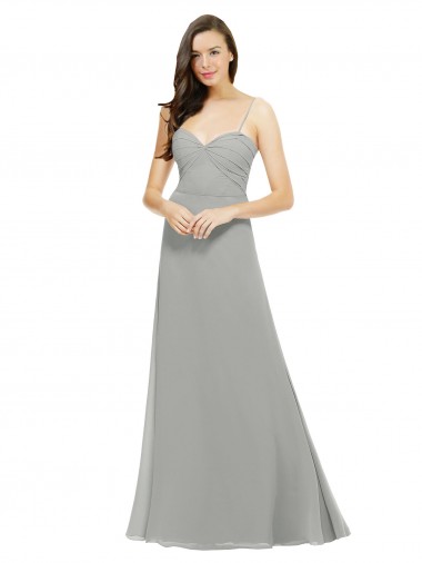 Chiffon Bridesmaid Dress with Sweetheart Neckline and Adjustable Straps Brisbane
