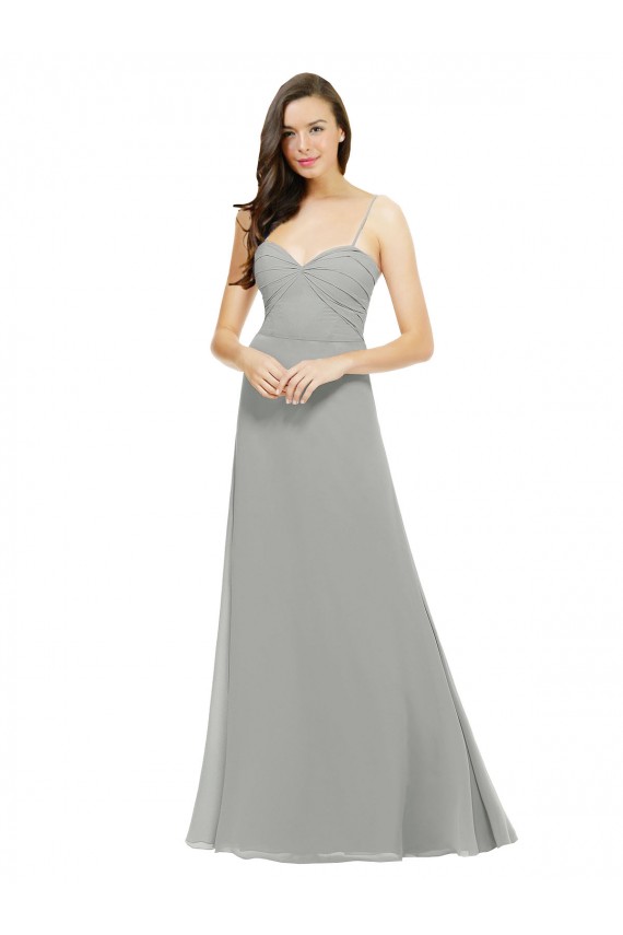 Chiffon Bridesmaid Dress with Sweetheart Neckline and Adjustable Straps Brisbane
