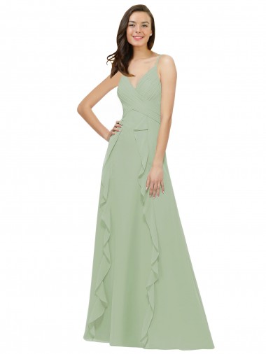 Chiffon Bridesmaid Dress with Ruffles and Draping Brisbane
