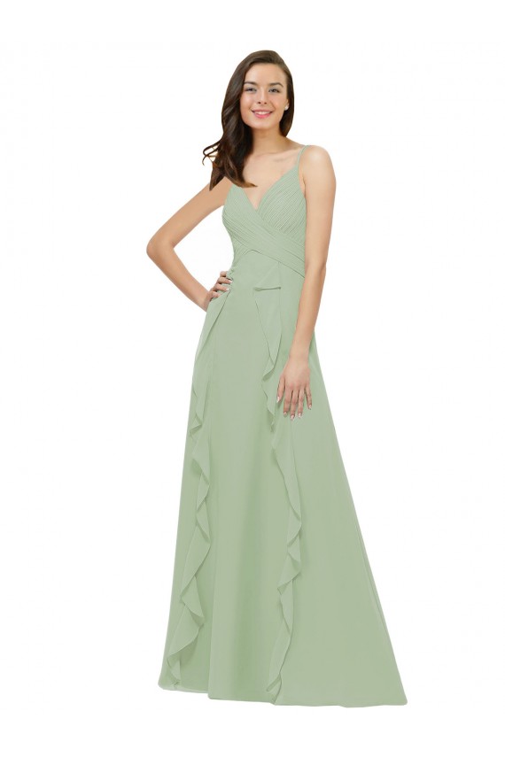 Chiffon Bridesmaid Dress with Ruffles and Draping Brisbane