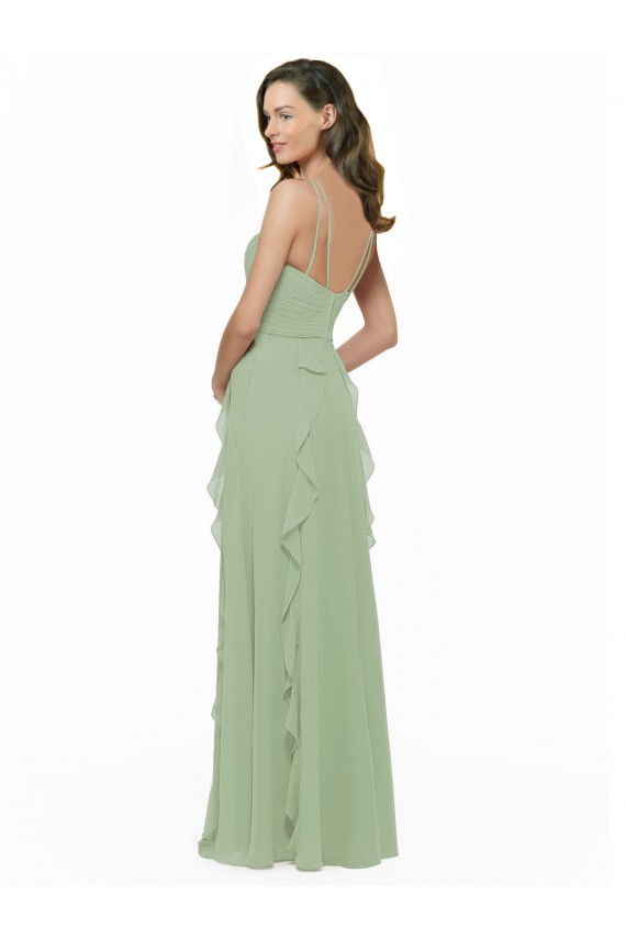 Chiffon Bridesmaid Dress with Ruffles and Draping Brisbane