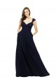 Chiffon Bridesmaid Dress with Rouched Draped Bodice and Watteau Back Brisbane