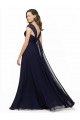 Chiffon Bridesmaid Dress with Rouched Draped Bodice and Watteau Back Brisbane