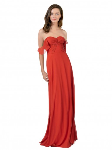 Chiffon A-Line Bridesmaid Dress with Ruched Bodice Brisbane