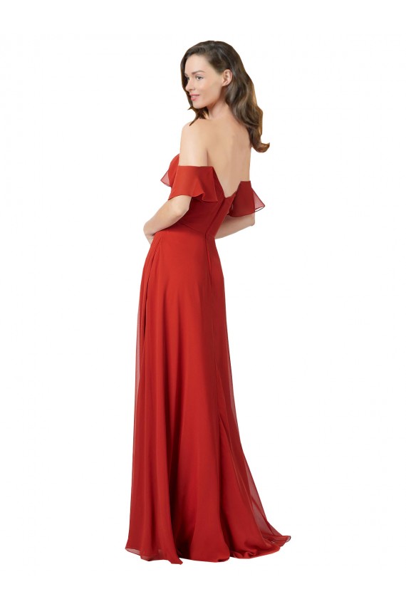 Chiffon A-Line Bridesmaid Dress with Ruched Bodice Brisbane