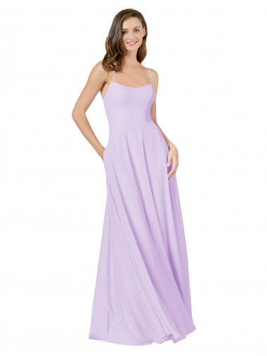 Simple Chiffon Bridesmaid Dress with Pocket Brisbane