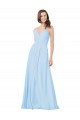 Long V-Neck Chiffon Bridesmaid Dress with Keyhole Back Brisbane