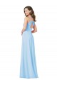 Long V-Neck Chiffon Bridesmaid Dress with Keyhole Back Brisbane