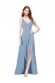 Surplice Bodice A-Line Long Chiffon Bridesmaid Dress Brisbane