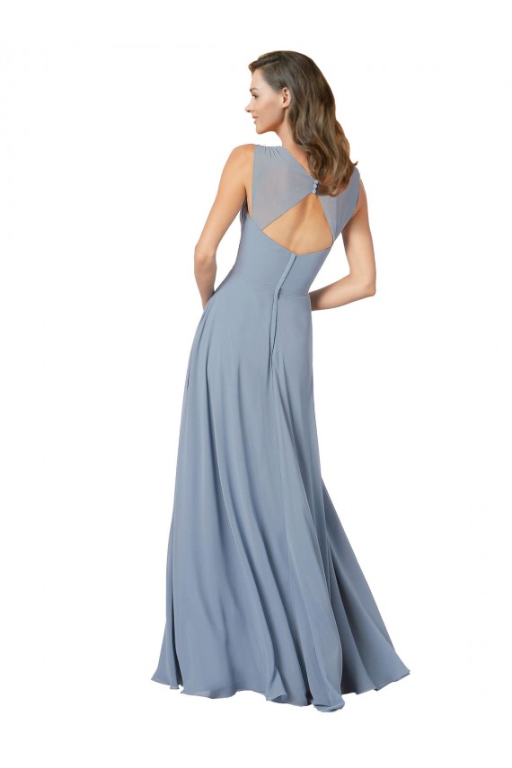 Surplice Bodice A-Line Long Chiffon Bridesmaid Dress Brisbane